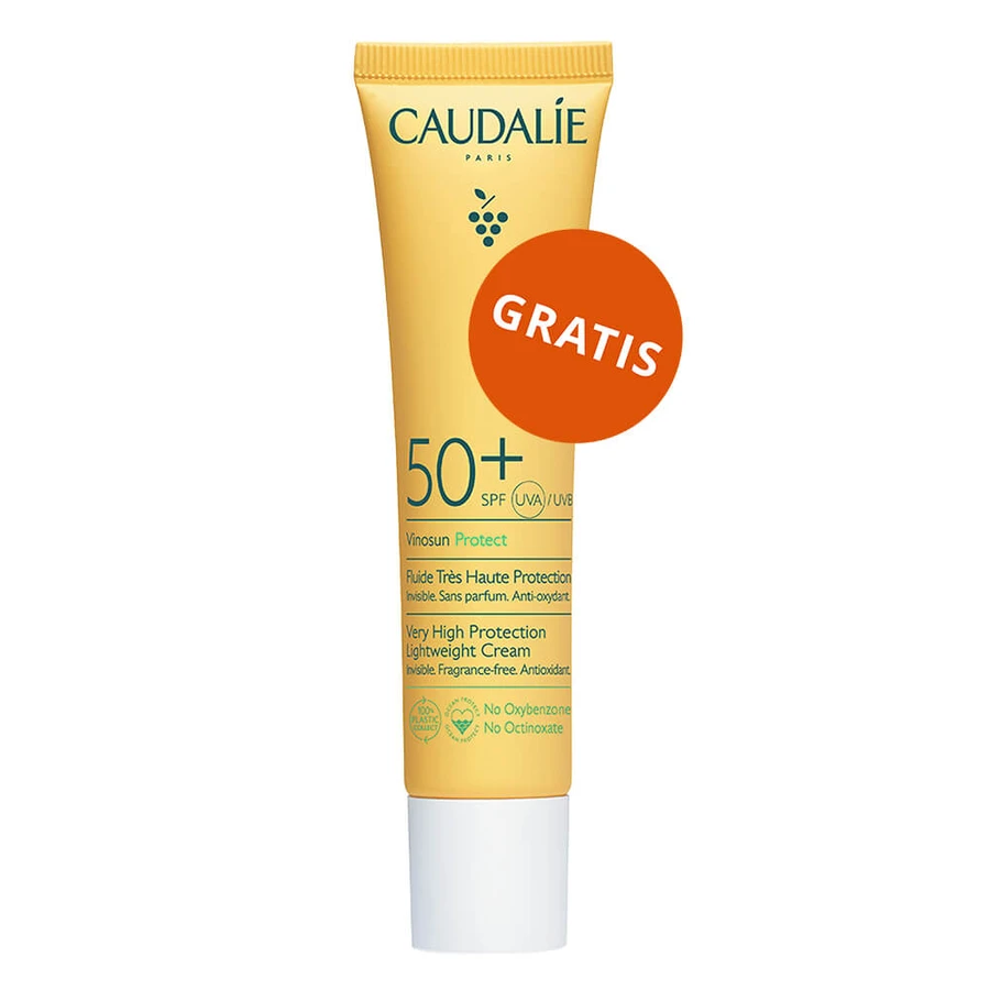 Caudalie Vinosun Protect, onzichtbare stick met hoge bescherming, SPF 50, 15 g + onzichtbare, lichte crème met zeer hoge bescherming, SPF 50+, 20 ml gratis
