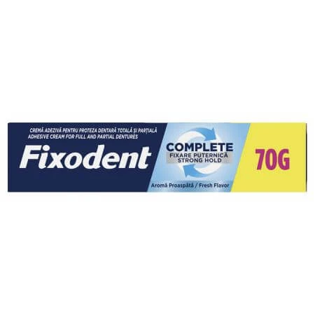 Complete Strong Hold Fresh denture adhesive cream, 70 g, Fixodent