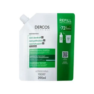 Dercos Shampoo antiforfora per capelli normali e grassi, 390 ml, Vichy