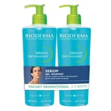 Sebium Foaming Gel Pack, 2 x 500 ml, Bioderma
