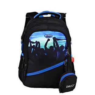 Rugzak, 38 cm, Blauw en zwart, Supporter, Daco
