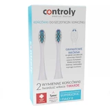 Controly, replacement tips for Supersonic and Daily II sonic toothbrush, white, hard, 2 pieces