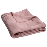 BabyMatex, Square Checks cotton blanket, 80 cm x 100 cm, pearl pink