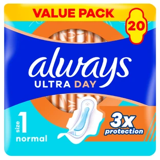 Always Ultra Day, compresas con alas, Normal, 20 uds.