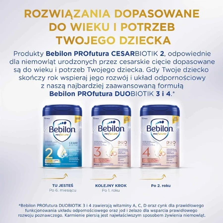 Bebilon Profutura CesarBiotik 2 Kit, Folgemilch, nach 6 Monaten, 2 x 800 g
