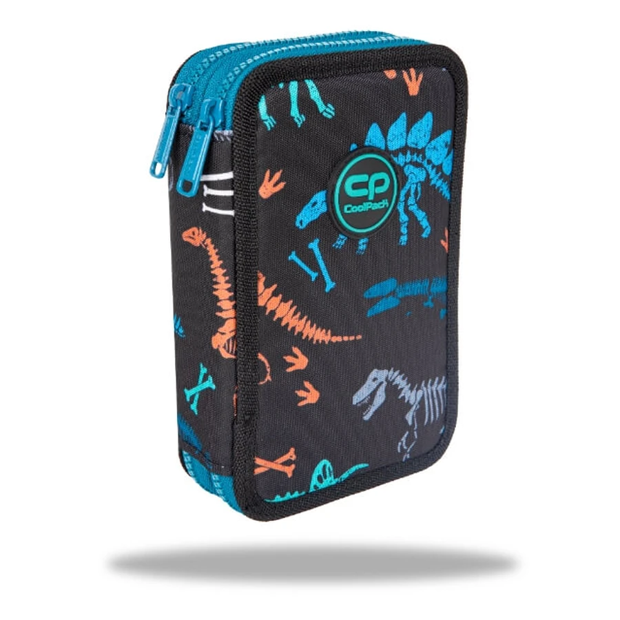 Jumper 2 fossil 2 compartment pencil case with accessories