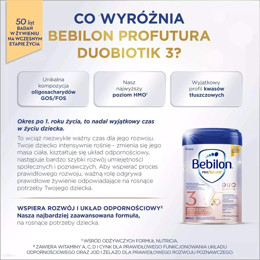 Set Bebilon Profutura DuoBiotik 3, nährstoffreiche Milchnahrung, nach 1 Jahr, 2 x 800 g