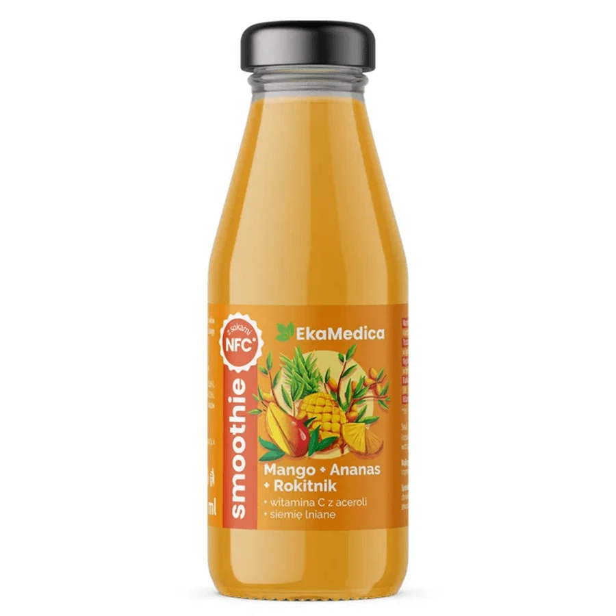 EkaMedica, smoothie, mango-pineapple-rokitnik, 250 ml