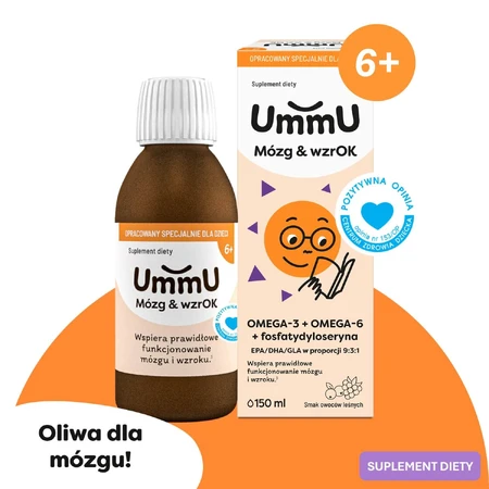 UmmU Mózg & WzrOK, dla dzieci od 6 lat, płyn, 150 ml: ceny i cechy