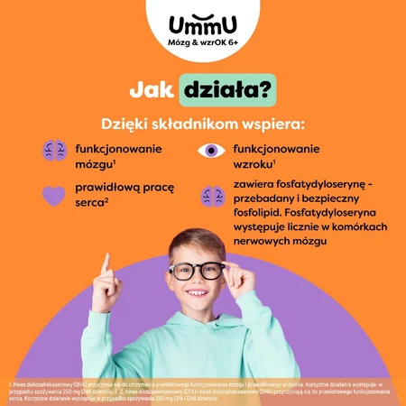 UmmU Mózg & WzrOK, dla dzieci od 6 lat, płyn, 150 ml: ceny i cechy