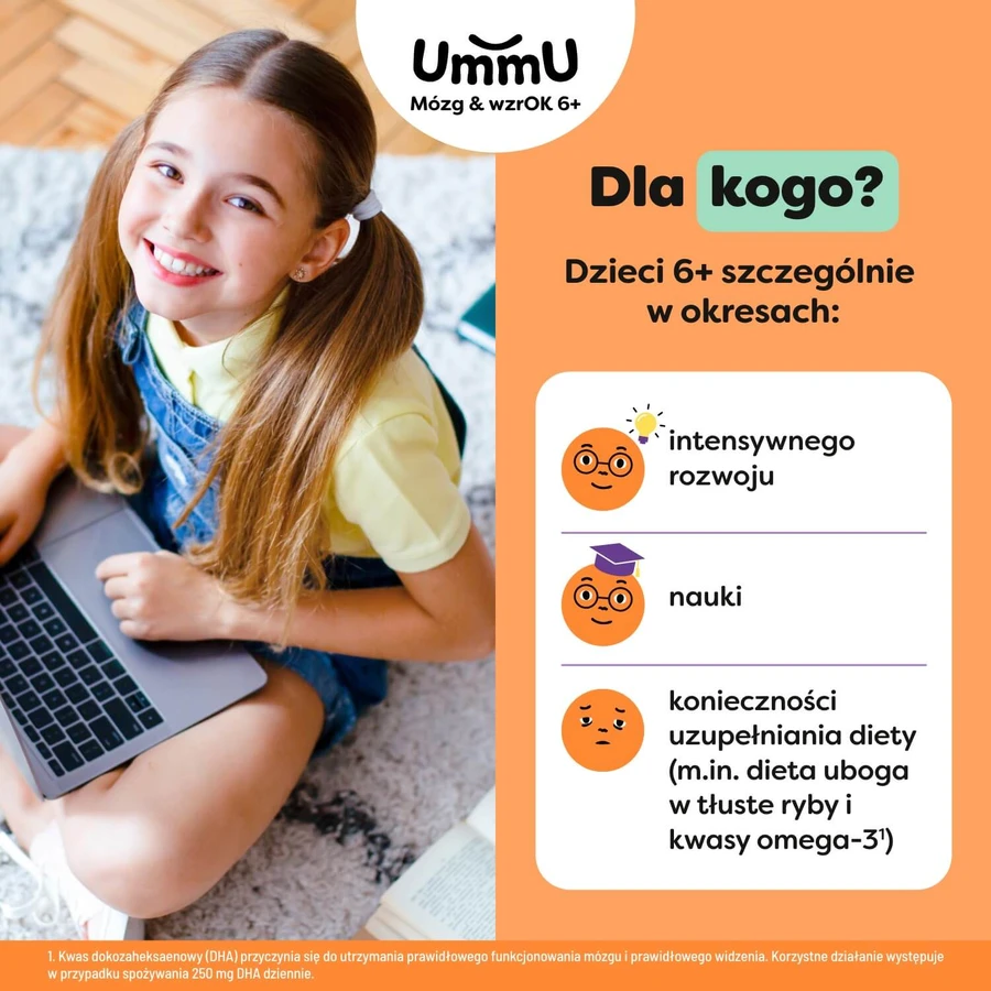 UmmU Mózg & WzrOK, dla dzieci od 6 lat, płyn, 150 ml: ceny i cechy