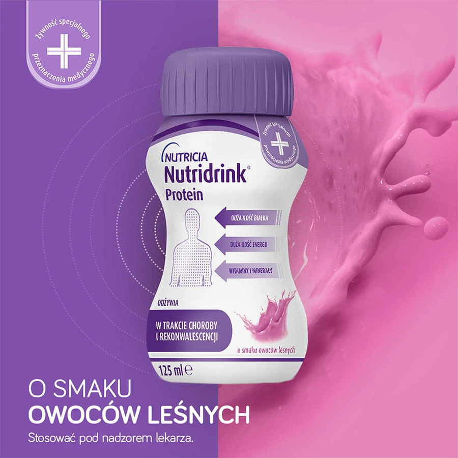 Nutridrink Protein kit, préparation nutritionnelle, pêche-mangue, 4 x 125 ml + arôme fraise, 4 x 125 ml + arôme fruits des bois, 4 x 125 ml + arôme fruits rouges, 4 x 125 ml