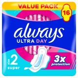 Always Ultra Day, maandverband met vleugels, Super, 16 stuks