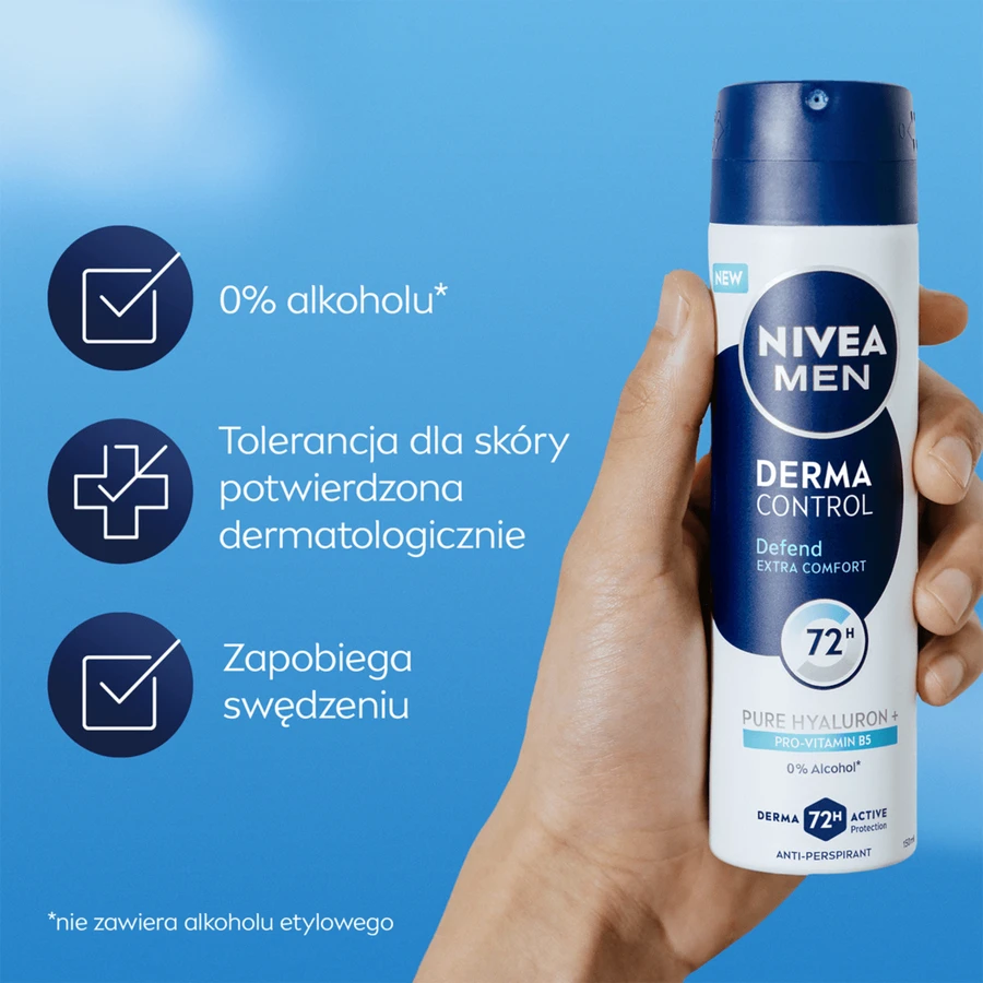 Nivea Men Derma Control Defend, antitranspirant, spray, 150 ml