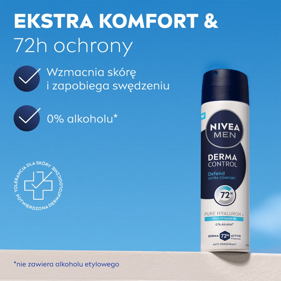 Nivea Men Derma Control Defend, antitranspirant, spray, 150 ml