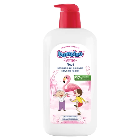 Bambino Kids, 2-in-1 wasgel voor lichaam en haar, flamingo, vanaf 1 jaar, 1 l