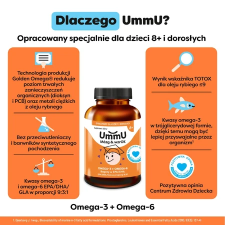 UmmU Brain & Brain, per bambini dagli 8 anni, 240 capsule