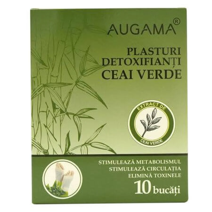 Tiritas de desintoxicación de té verde Augama, 10x12 cm, 10 piezas, Henan Kangdi Medical