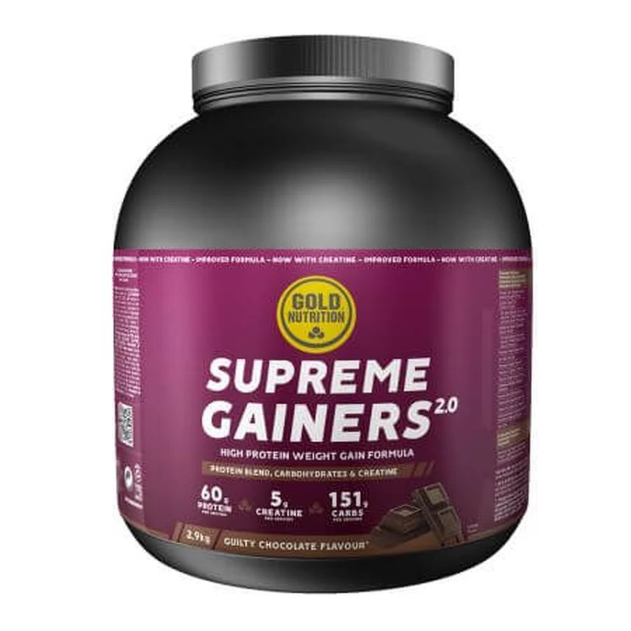 Supreme Gainers 2.0 with chocolate flavor, 2900 g, Gold Nutrition