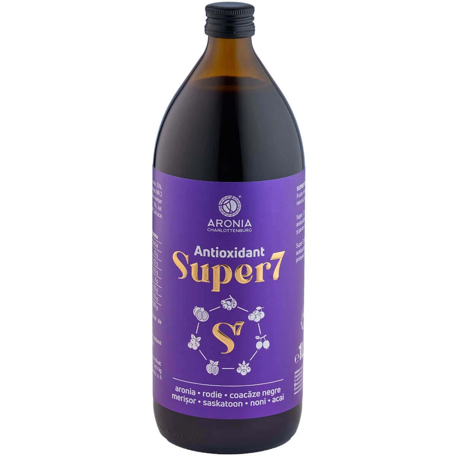 Super 7 Antioxidant — suc 100% natural și ecologic din 7 superfructe cu puternice proprietăți antioxidante, Aronia 