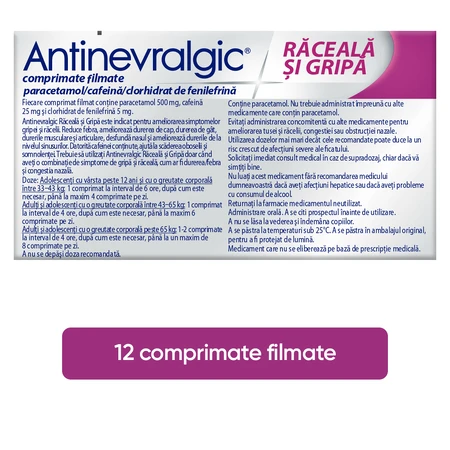 Antinevralgic Erkältung und Grippe, 12 Filmtabletten, Sanofi