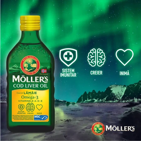 Möller's Cod liver oil with Omega-3, over 3 years, lemon flavor, 3 x 250 ml