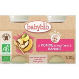 Bio-Bananen- und Apfelpüree, +4 Monate, 2x 130g, BabyBio