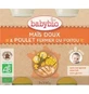 Puré ecológico de maíz dulce y carne de pollo de corral, +8meses, 2X200g, BabyBio