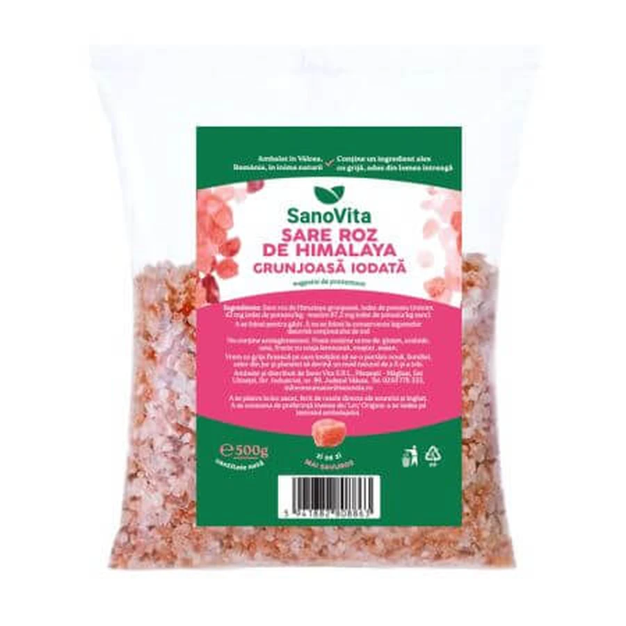 Rosa jodiertes Himalaya-Salz, 500 g, Sanovita