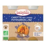 Bio Karotten-, Kürbis- und Reispüree, +6 Monate, 2x 200g, BabyBio