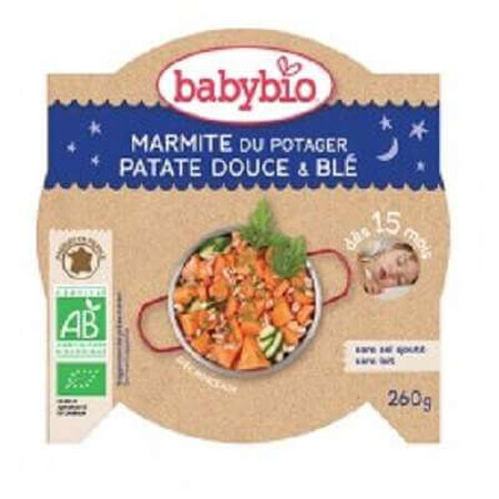 Bio-Gemüse- und Süßkartoffelpüree, +15Monate, 260g, BabyBio