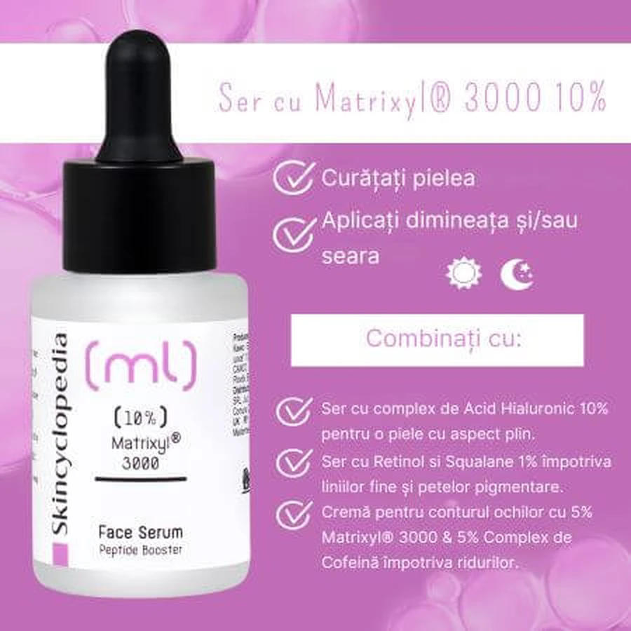 Antirimpelserum voor het gezicht met 10% Matrixyl 3000, 30 ml, Skincyclopedia