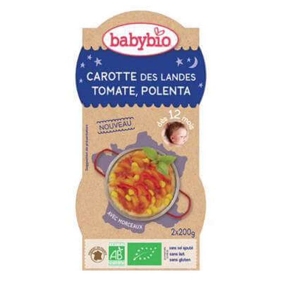 Bio Menu Püree aus Tomaten, Karotten und Süßkartoffeln, +12 Monate, 2X200g, BabyBio