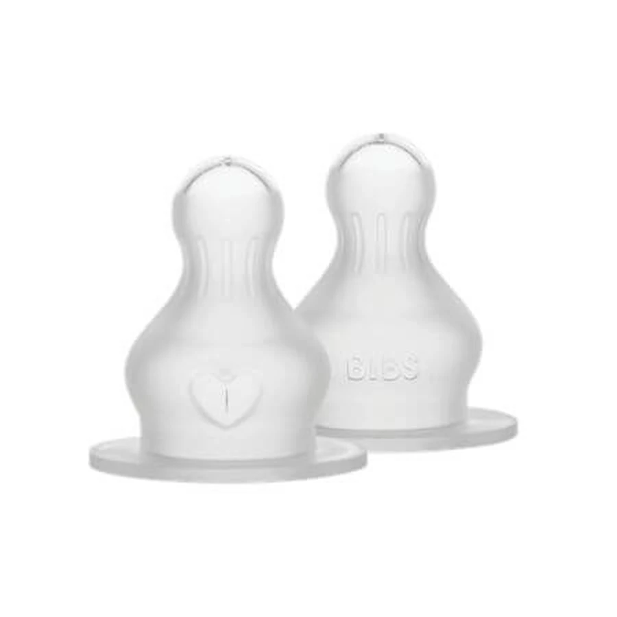 2er-Set Flaschensauger aus Silikon, mittlerer Durchfluss, Lätzchen