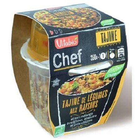 Piure bio, meniu Tajine cu stafide, 350g, VitaBio