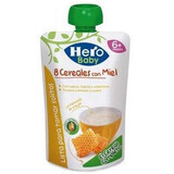 Piure Crema cu miere si 8 cereale, +8luni, 100g, Hero Baby