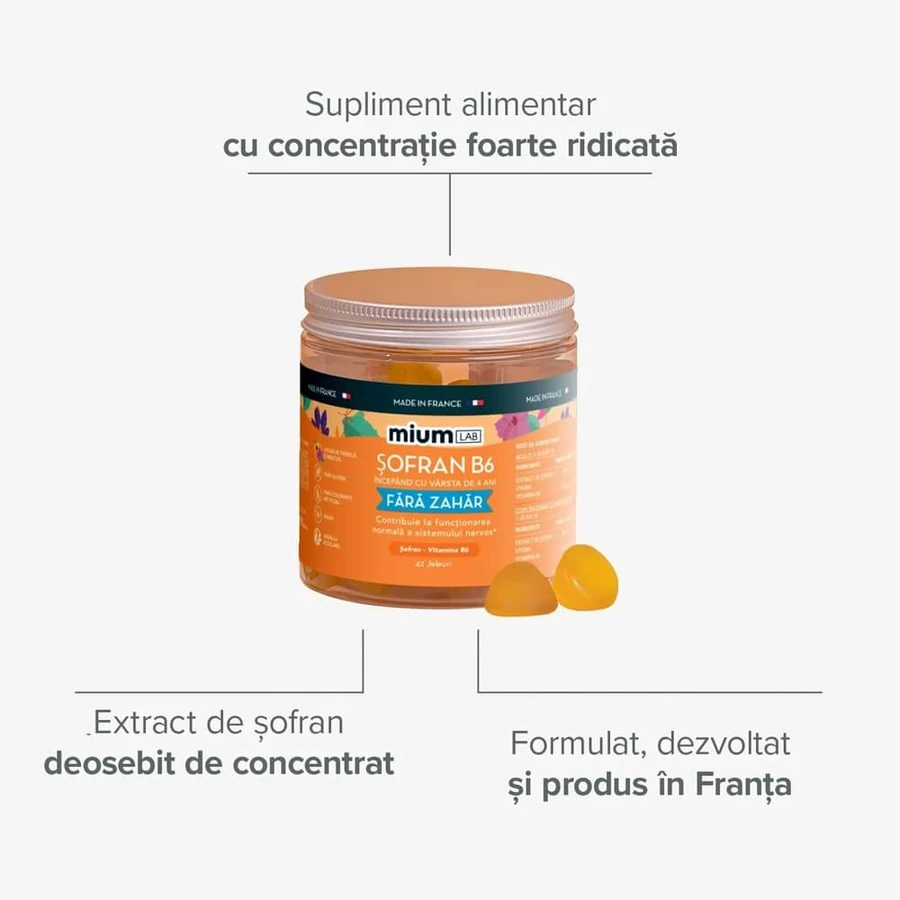 Jellies met Sofran en B6 extract, 4 jaar+, 42 stuks, Mium Lab