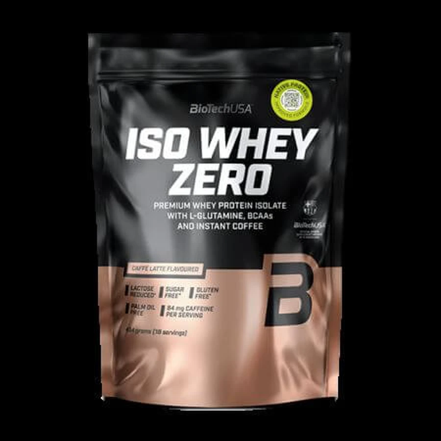 Premium whey protein isolate Iso Whey Zero, Caffe Latte, 454 g, BioTechUSA