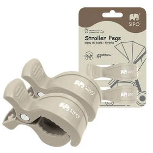 Multifunction clips for pram, Beige, 2 pieces, Sipo