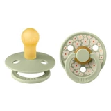 Lot de 2 sucettes en latex avec tétine ronde Colour Studio, Sage, Flower, 0 mois+, Bavoirs