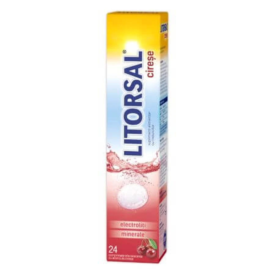 Elettroliti Litorsal al gusto di ciliegia, 24 compresse effervescenti, Zdrovit