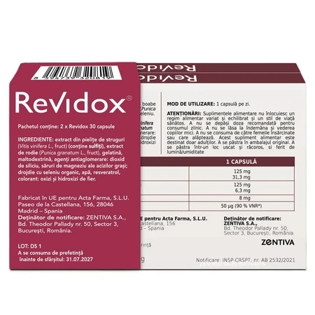 Revidox pack, 2x30 capsules, Zentiva