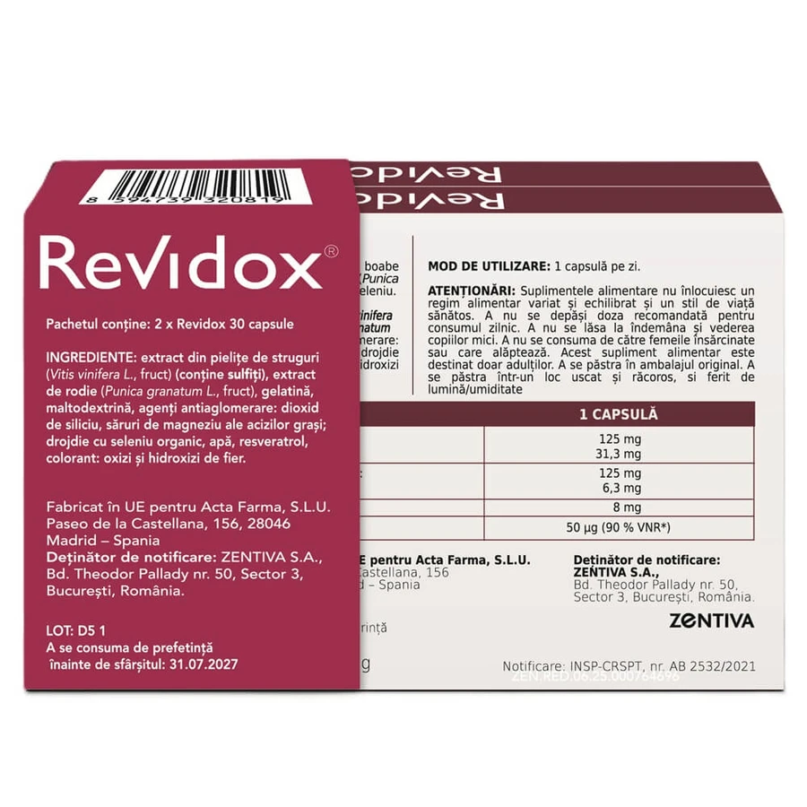 Revidox pack, 2x30 capsules, Zentiva