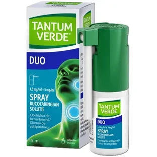 Tantum Verde Duo spray bucofaríngeo, 1,5 mg/ml + 5 mg/ml, 15 ml, Angelini