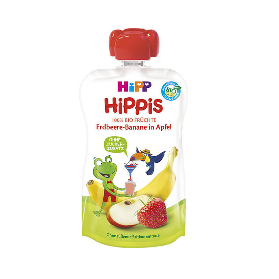 Apfel-Erdbeer-Bananen-Püree HiPPiS, +12 Monate, 100 g, Hipp