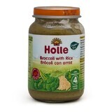 Piure Eco din brocoli si orez integral, +4 luni, 190 g, Holle Baby Food