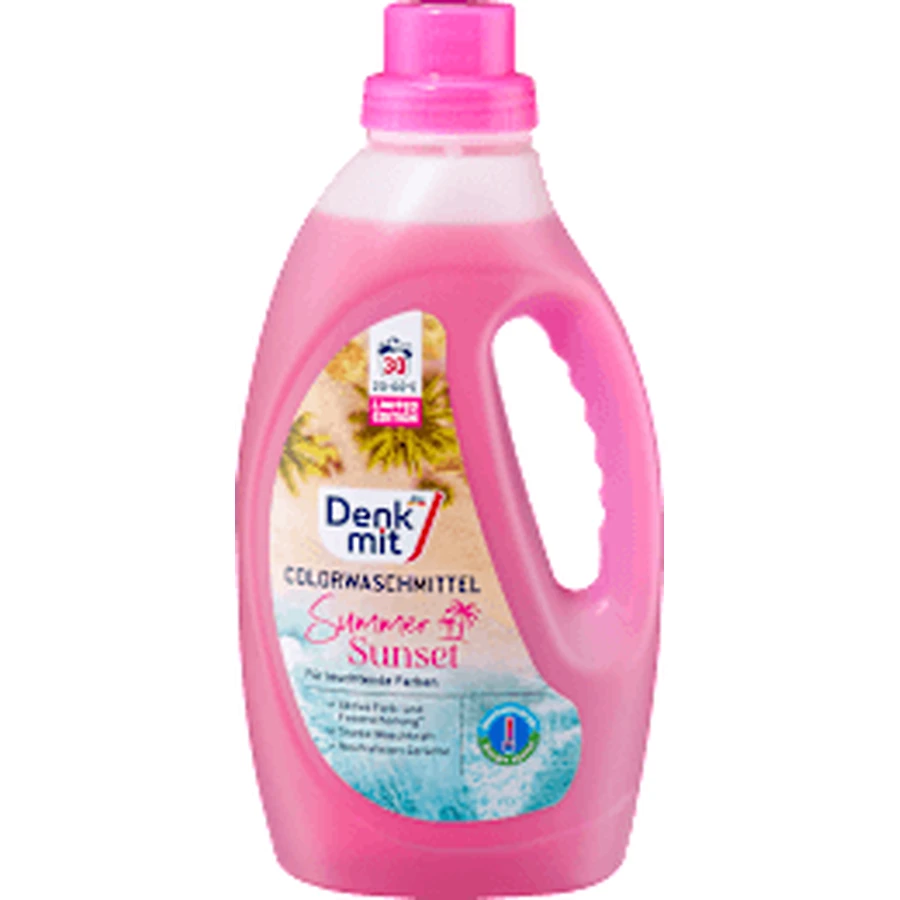 Denkmit Detergent de rufe colorate lichid apusul verii 30 spălări, 1,5 l