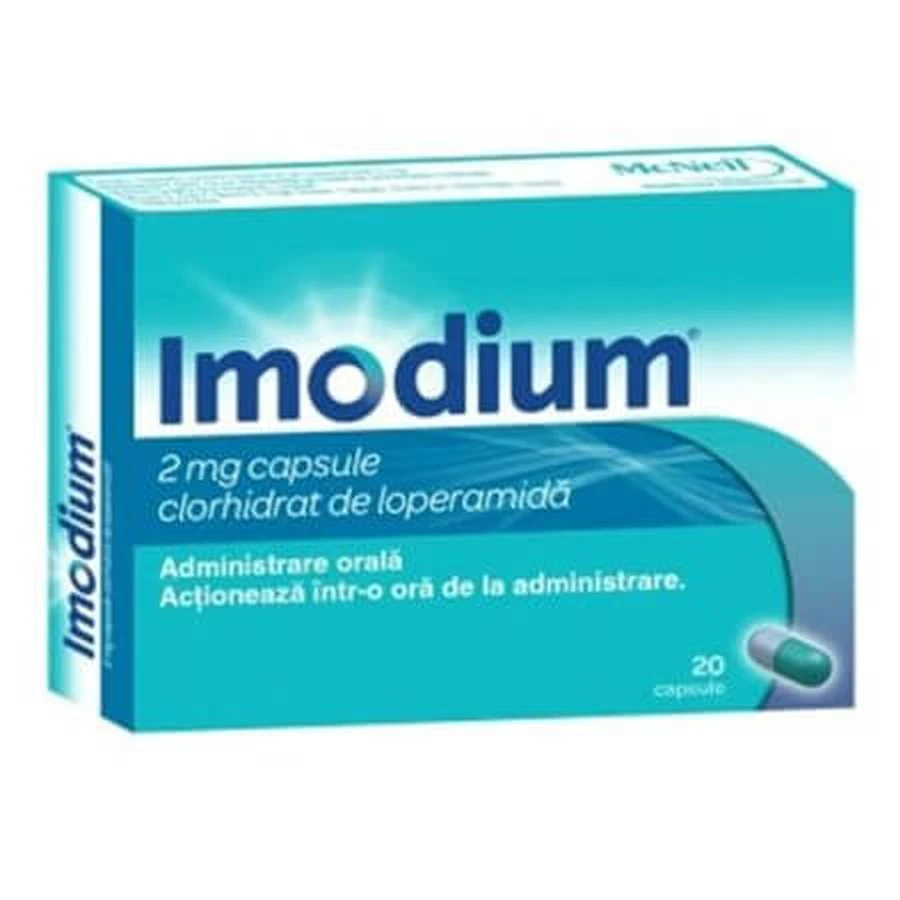 Imodium, 2 mg, 20 capsules, Mcneil