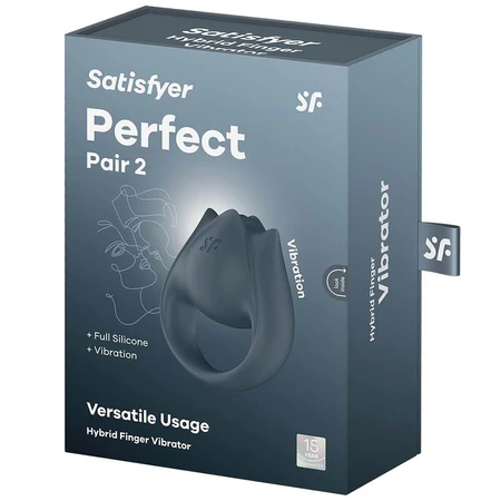 Satisfyer Perfect Pair 2, anillo vibrador para parejas, gris