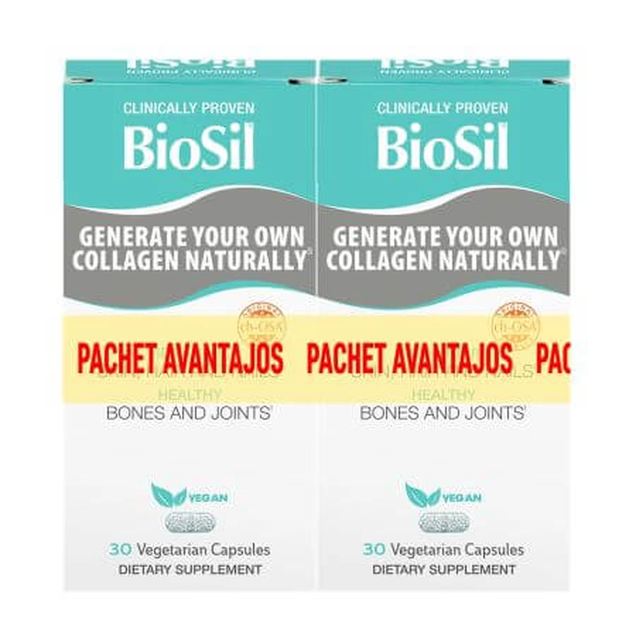 Biosil Kollagen Packung, 30 + 30 Kapseln, Biosil